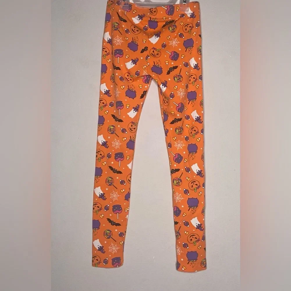 Gymboree Girl Halloween Orange Multi Print Trick or Treat Leggings Size 10